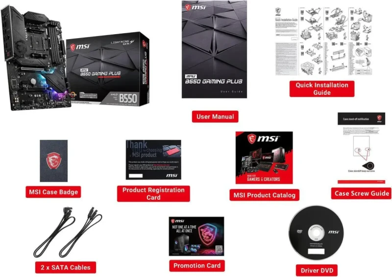 MSI MPG B550 GAMING PLUS AM4 AMD B550 USB 3.0 ATX AMD Motherboard - Image 8
