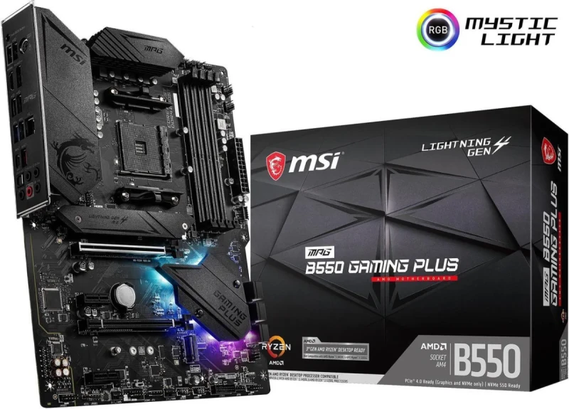 MSI MPG B550 GAMING PLUS AM4 AMD B550 USB 3.0 ATX AMD Motherboard - Image 9