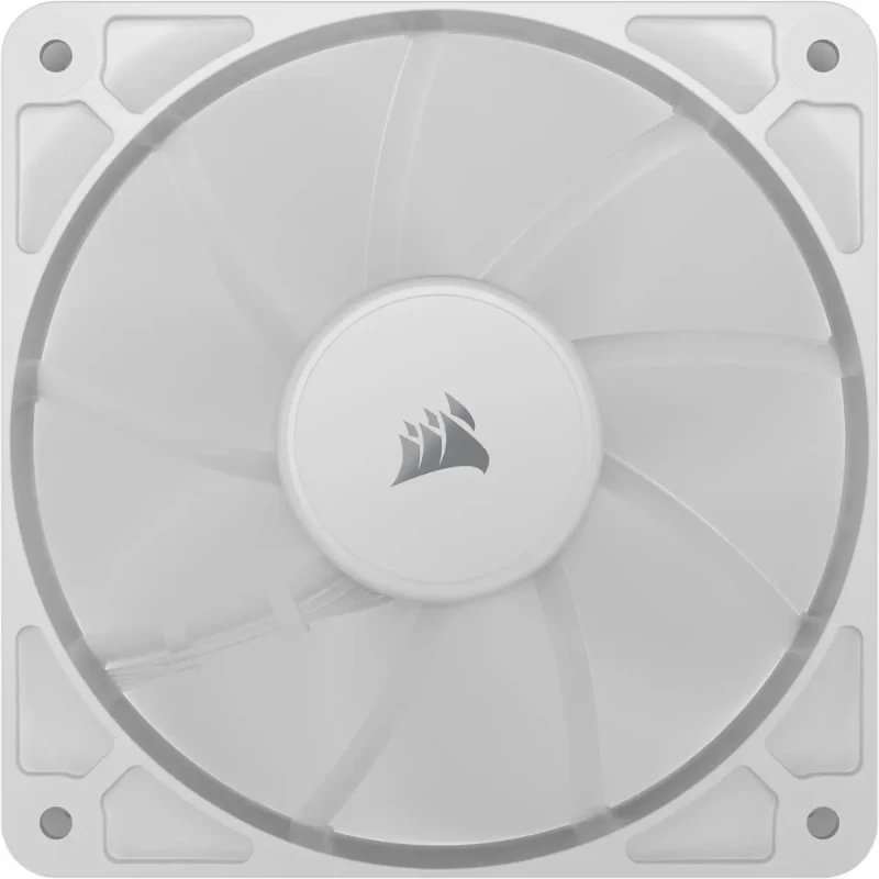 CORSAIR RS120 PWM 120mm Fan - White - Simplified Control - Daisy-Chain 4-Pin PWM Connection - Concentrated AirGuide Cooling - Magnetic Dome Bearing - Image 3