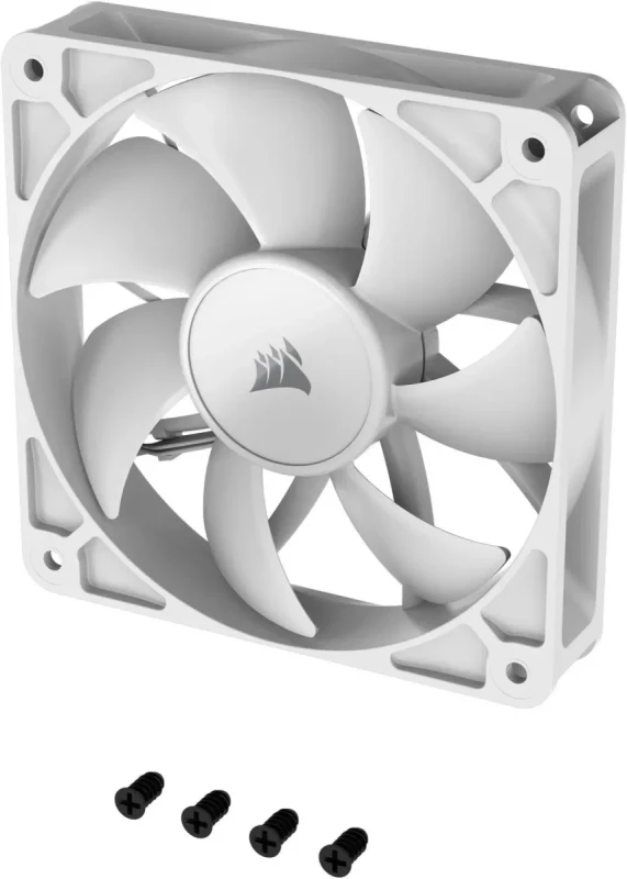 CORSAIR RS120 PWM 120mm Fan - White - Simplified Control - Daisy-Chain 4-Pin PWM Connection - Concentrated AirGuide Cooling - Magnetic Dome Bearing - Image 7
