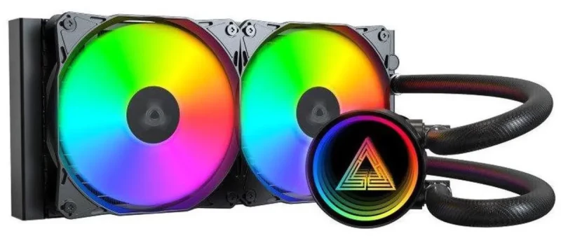 MONTECH LightFlow ARGB 240 CPU Liquid Cooler, 240mm AIO with Infinity Mirror Design, 3100RPM Pump, 2x120mm ARGB Fans, Intel & AMD Support (Black) - Image 3