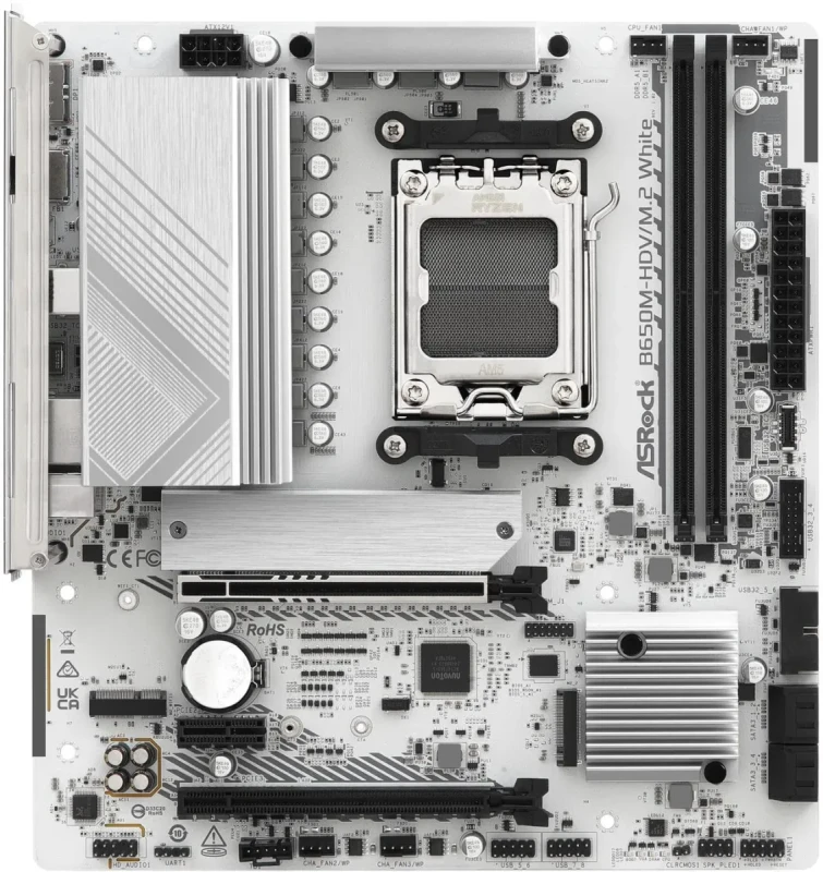 ASRock B650M-HDV/M.2 White AM5 AMD B650 Micro ATX Motherboard - Image 4