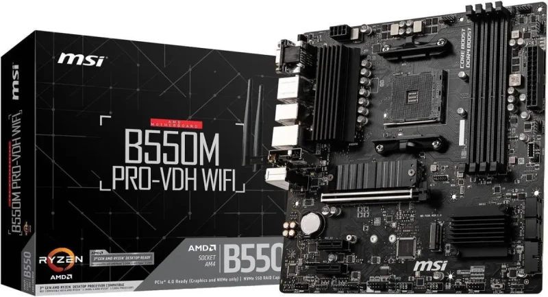 MSI PRO B550M PRO-VDH WIFI AM4 AMD B550 USB 3.0 Micro ATX AMD Motherboard - Image 9