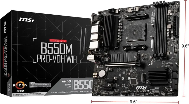 MSI PRO B550M PRO-VDH WIFI AM4 AMD B550 USB 3.0 Micro ATX AMD Motherboard - Image 10