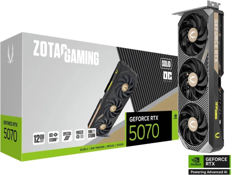 ZOTAC Solid OC GeForce RTX 5070 12GB 192-Bit GDDR7 PCI Express 5.0 DLSS 4.0 Graphics Card ZOTAC GAMING ZT-B50700J-10P - Image 7