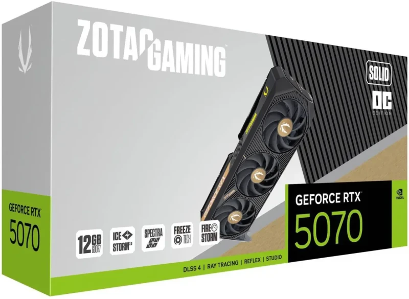 ZOTAC Solid OC GeForce RTX 5070 12GB 192-Bit GDDR7 PCI Express 5.0 DLSS 4.0 Graphics Card ZOTAC GAMING ZT-B50700J-10P - Image 8