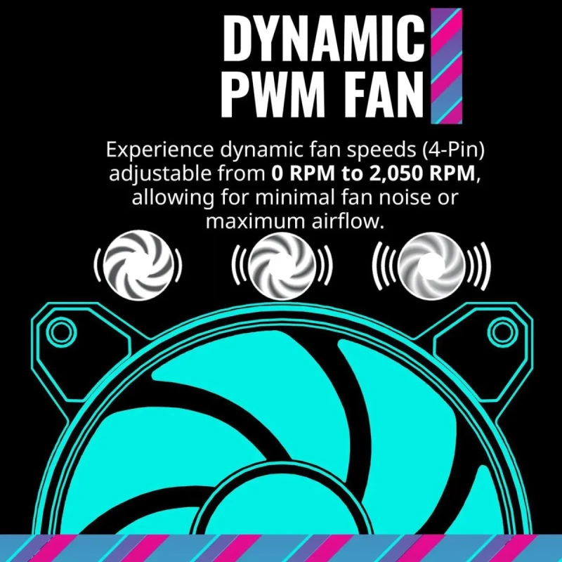 Cooler Master MasterFan MF120 Halo² White 3in1 PC Case|Liquid Cooler|Air Cooler Fan, Dual Loop Gen 2 ARGB LEDs Rings, Dynamic PWM 120mm 2,050 RPM, Air Balance Blades, Hybrid Frame (MFL-B2DW-213P2-R2) - Image 9