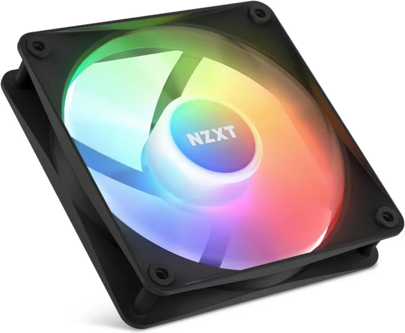 NZXT F120 RGB Core Fan - RF-C12SF-B1 - 120mm Hub-Mounted RGB Fan - Sublime RGB Lighting - PWM Control - Single, 120mm Case Fan - Black(573) Case Fans - Image 2