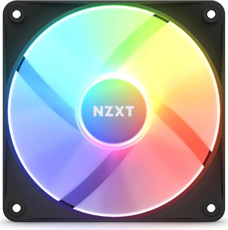 NZXT F120 RGB Core Fan - RF-C12SF-B1 - 120mm Hub-Mounted RGB Fan - Sublime RGB Lighting - PWM Control - Single, 120mm Case Fan - Black(573) Case Fans - Image 3