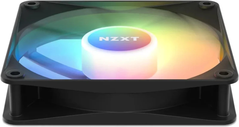 NZXT F120 RGB Core Fan - RF-C12SF-B1 - 120mm Hub-Mounted RGB Fan - Sublime RGB Lighting - PWM Control - Single, 120mm Case Fan - Black(573) Case Fans - Image 4