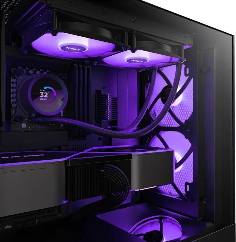 NZXT F120 RGB Core Fan - RF-C12SF-B1 - 120mm Hub-Mounted RGB Fan - Sublime RGB Lighting - PWM Control - Single, 120mm Case Fan - Black(573) Case Fans - Image 12