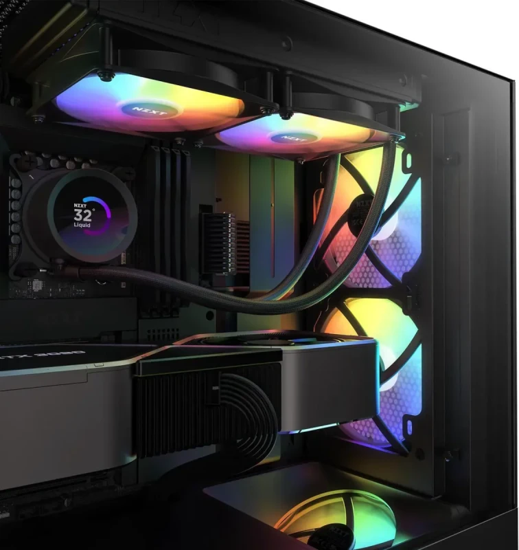NZXT F120 RGB Core Fan - RF-C12SF-B1 - 120mm Hub-Mounted RGB Fan - Sublime RGB Lighting - PWM Control - Single, 120mm Case Fan - Black(573) Case Fans - Image 13