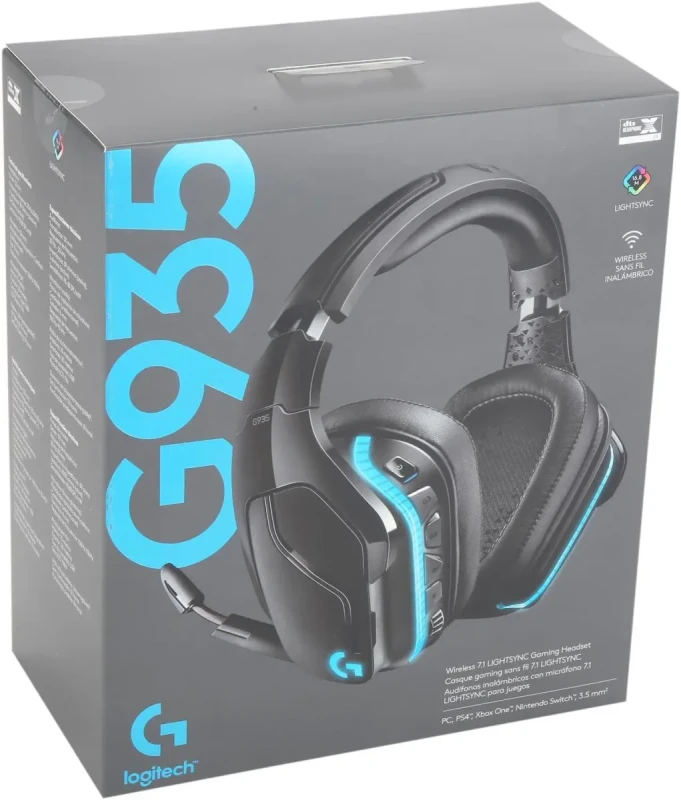 Logitech G935 Wireless DTS:X 7.1 Surround Sound LIGHTSYNC RGB PC Gaming Headset - Black/Blue - Image 7