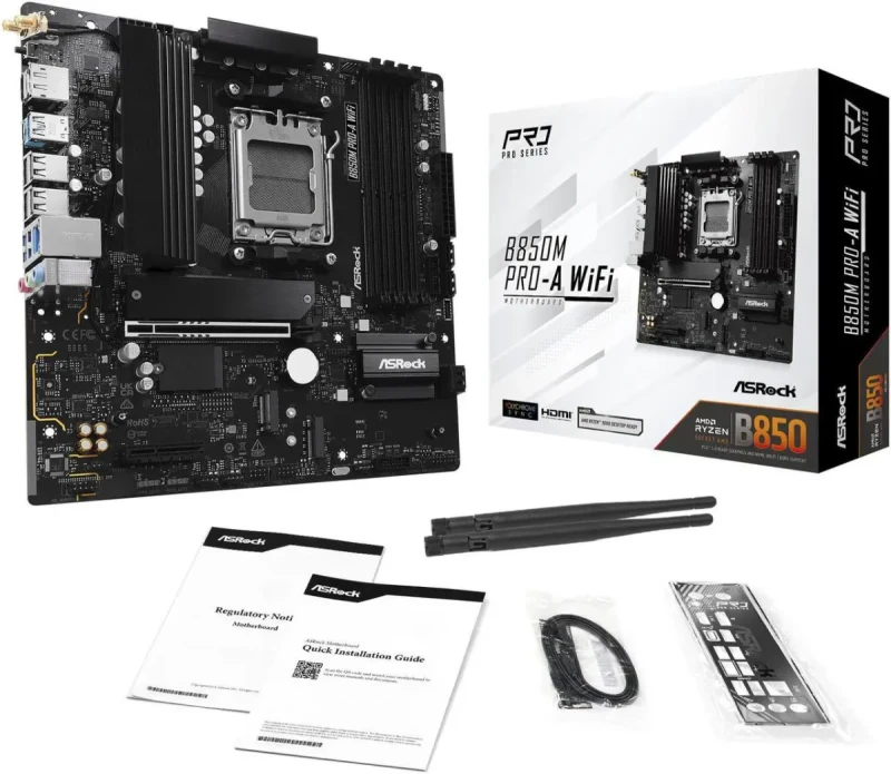ASRock B850M PRO-A WIFI AM5 AMD B850 Micro ATX Motherboard - Image 8