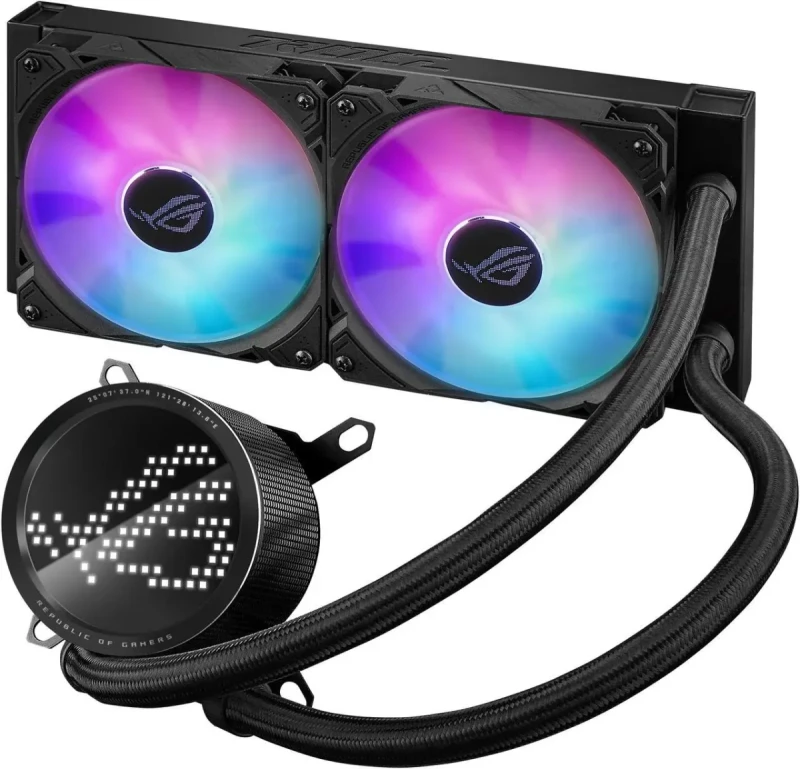 ASUS ROG RYUO III 240 ARGB AIO Liquid CPU Cooler 240mm Radiator, Asetek 8th gen pump solution, Anime Matrix LED Display and ROG AF 12S ARGB fan,Intel LGA 1851/1700/1200 & AMD AM5/AM4 Compatible - Image 2