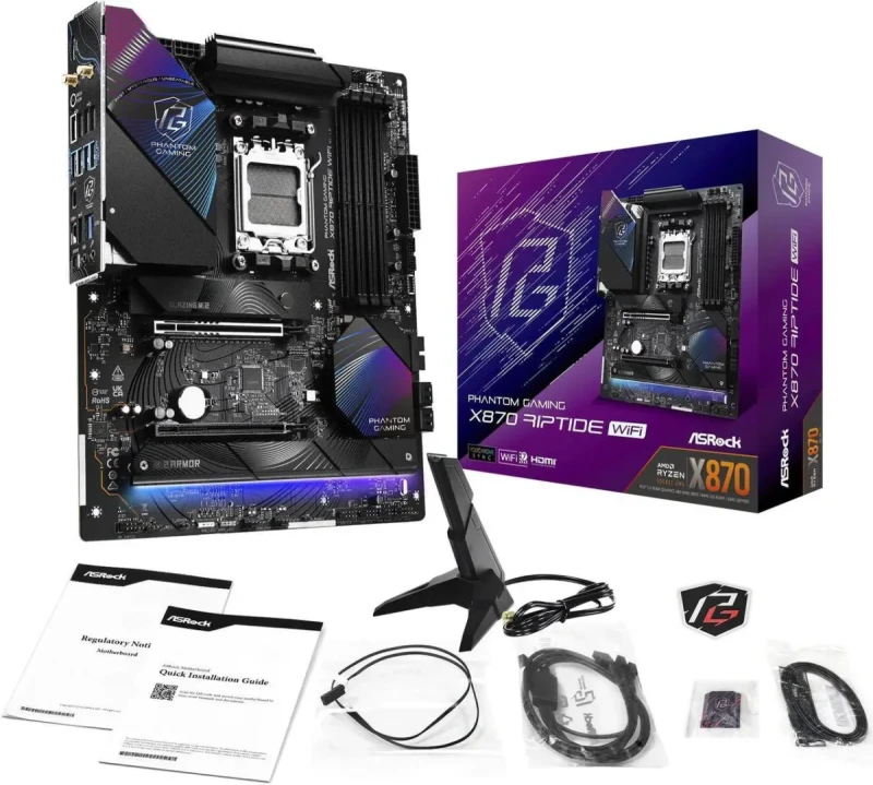 ASRock X870 RIPTIDE WIFI AM5 AMD X870 ATX Motherboard - Image 7