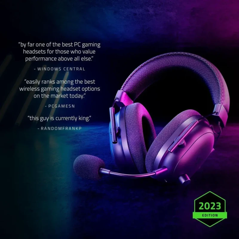 Razer BlackShark V2 Pro Wireless Gaming Headset: Detachable Mic - Pro-Tuned FPS Profiles - 50mm Drivers - Noise-Isolating Earcups w/Ultra-Soft Memory Foam - 70 Hr Battery Life - Image 9
