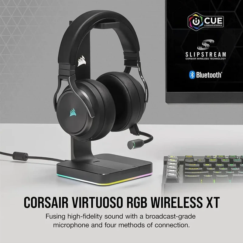 CORSAIR VIRTUOSO RGB WIRELESS XT High-Fidelity Gaming Headset with Bluetooth and Spatial Audio - Works with Mac, PC, PS5, PS4, Xbox series X/S - Slate - Image 5