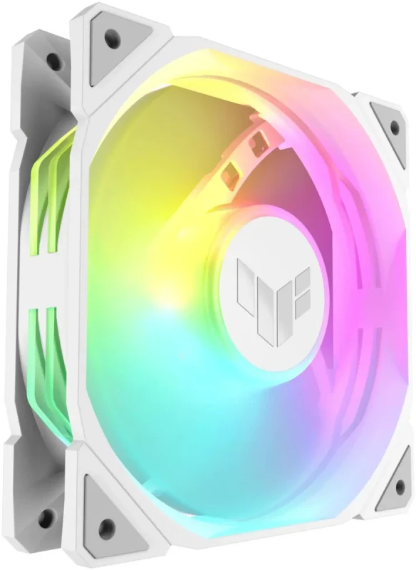 ASUS TUF Gaming TR120 120mm ARGB White Reverse Fan Blade Triple Pack 28mm Fan Frame, 2.75mm H2O Static Pressure, 76.3 CFM Airflow, Double-layer LED Array, Flexible Side Pattern, Aura Sync, PWM fan - Image 2