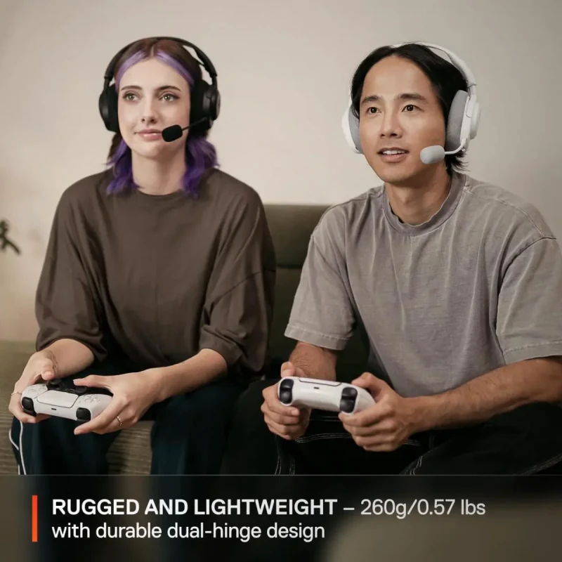 SteelSeries Arctis Nova 3P Wireless Multi-Platform Gaming Headset - Mobile App Control, 40 HR Battery, Neodymium Magnetic Drivers, 2.4GHz/Bluetooth, PS5, PS4, PC, Switch, Mobile - White - Image 5