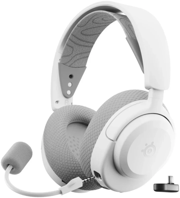 SteelSeries Arctis Nova 3P Wireless Multi-Platform Gaming Headset - Mobile App Control, 40 HR Battery, Neodymium Magnetic Drivers, 2.4GHz/Bluetooth, PS5, PS4, PC, Switch, Mobile - White - Image 6