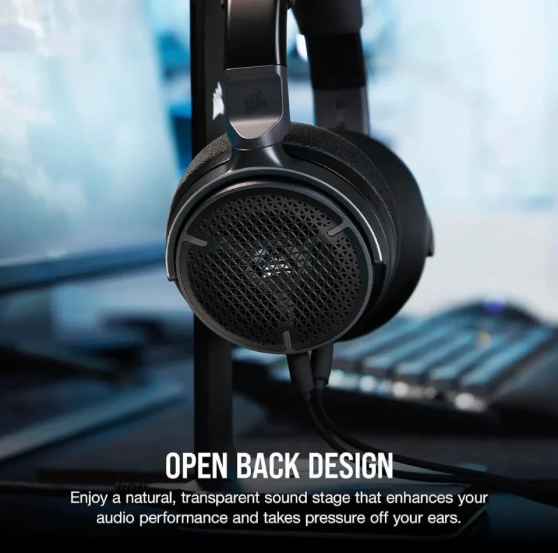 Corsair Virtuoso PRO Wired Open Back Gaming Headset - Detachable Uni-Directional Microphone, 50mm Graphene Drivers, 20Hz-40kHz Frequency Response - Carbon - Image 4