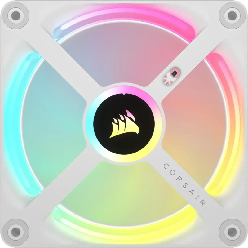 CORSAIR QX RGB Series, iCUE LINK QX120 RGB WHITE, 120mm Magnetic Dome RGB Fan, Starter  Kit - Image 3