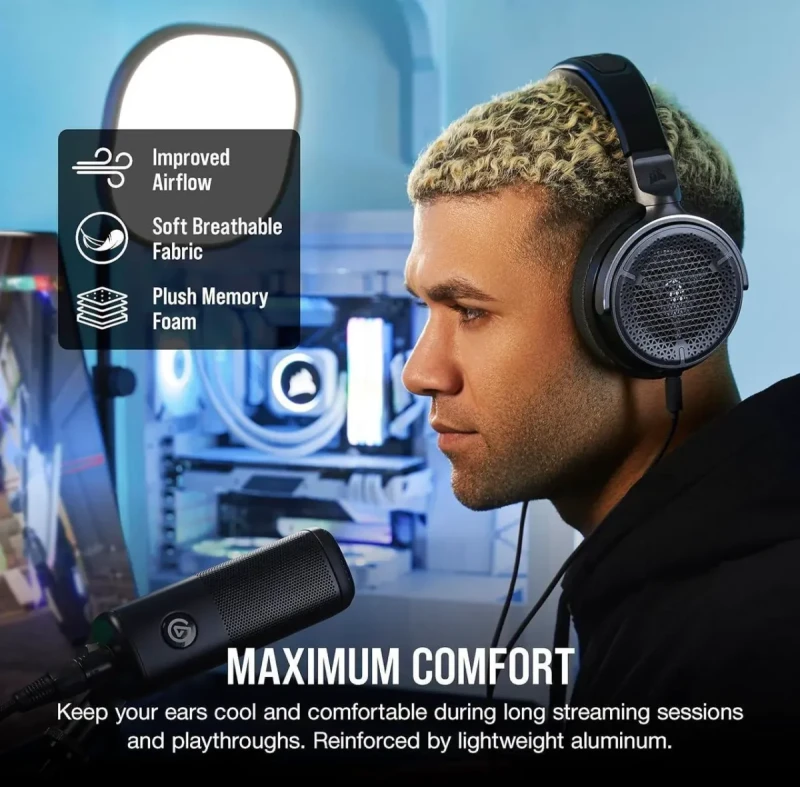 Corsair Virtuoso PRO Wired Open Back Gaming Headset - Detachable Uni-Directional Microphone, 50mm Graphene Drivers, 20Hz-40kHz Frequency Response - Carbon - Image 12