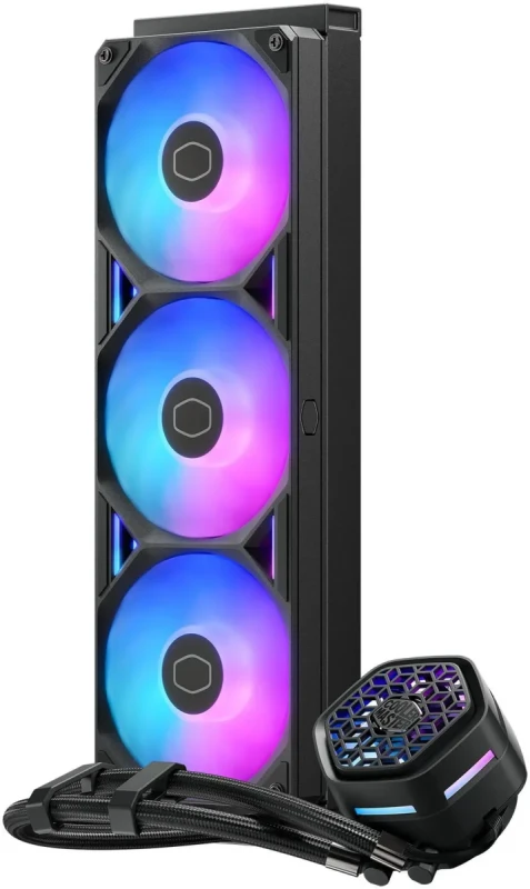 Cooler Master Atmos II 360 VRM Fan FreeForm 2.0  AIO CPU Liquid Cooler, VRM Fan, Dual Chamber Pump, 400mm Tubing, SickleFlow Edge 360 ARGB PWM, R9|Ultra 9, AMD Ryzen AM5, Intel LGA 1851 Platform - Image 12