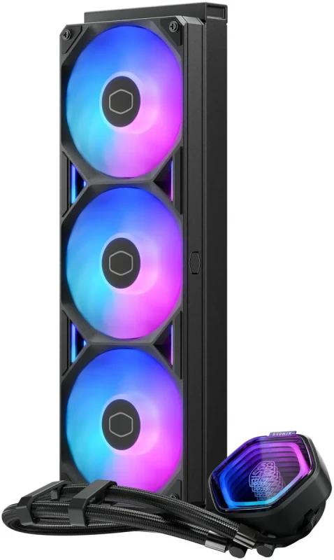 Cooler Master Atmos II 360 VRM Fan FreeForm 2.0  AIO CPU Liquid Cooler, VRM Fan, Dual Chamber Pump, 400mm Tubing, SickleFlow Edge 360 ARGB PWM, R9|Ultra 9, AMD Ryzen AM5, Intel LGA 1851 Platform - Image 13