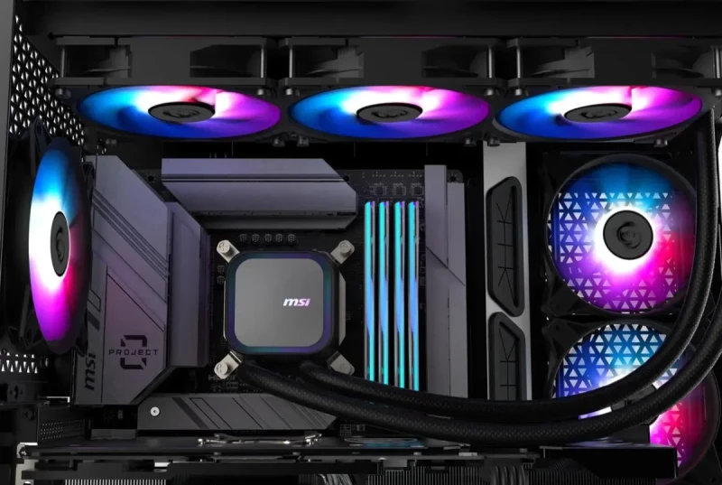 MSI MAG Coreliquid A13 240 Black - AIO ARGB Liquid Cooling - 240mm Radiator - Dual 120mm ARGB PWM Fans - EZ Connect - LGA 1700/1851/AM5/AM4 Compatible - Image 6