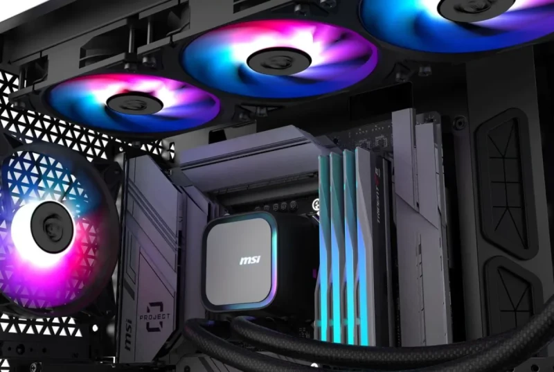 MSI MAG Coreliquid A13 240 Black - AIO ARGB Liquid Cooling - 240mm Radiator - Dual 120mm ARGB PWM Fans - EZ Connect - LGA 1700/1851/AM5/AM4 Compatible - Image 7