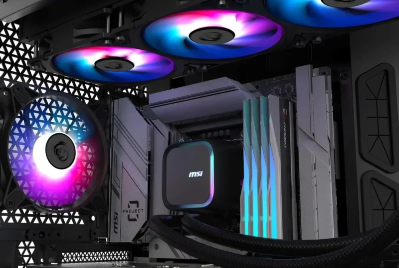 MSI MAG Coreliquid A13 240 Black - AIO ARGB Liquid Cooling - 240mm Radiator - Dual 120mm ARGB PWM Fans - EZ Connect - LGA 1700/1851/AM5/AM4 Compatible - Image 10