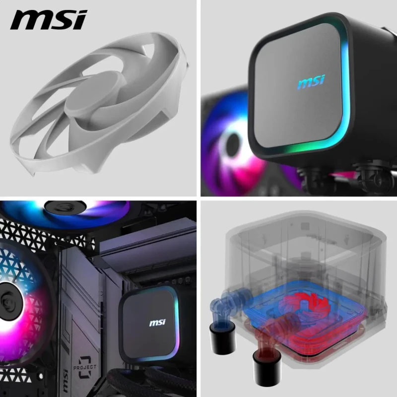 MSI MAG Coreliquid A13 240 Black - AIO ARGB Liquid Cooling - 240mm Radiator - Dual 120mm ARGB PWM Fans - EZ Connect - LGA 1700/1851/AM5/AM4 Compatible - Image 11