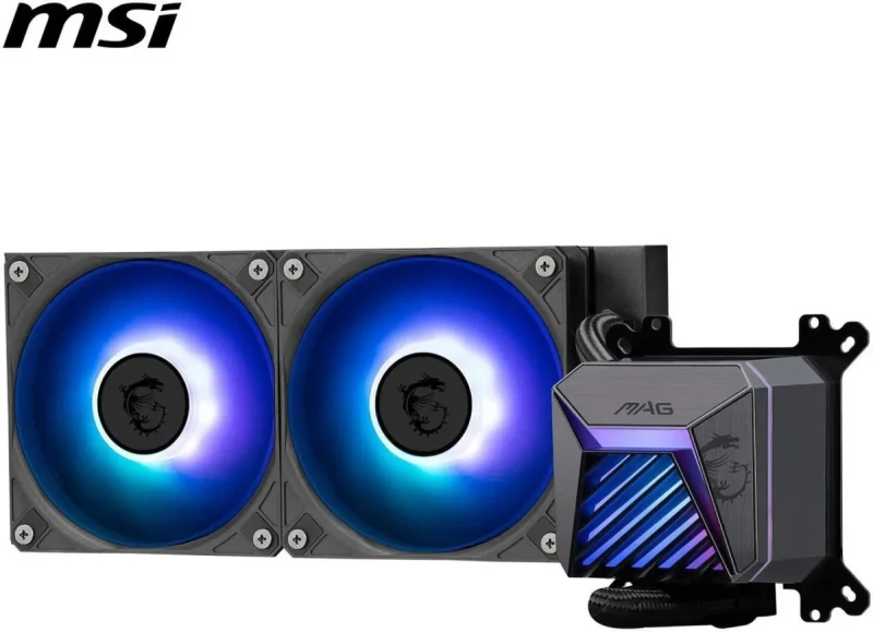 MSI MAG Coreliquid A15 240 Black- AIO ARGB Liquid Cooling - 240mm Radiator - Dual 120mm ARGB PWM Fans - EZ Connect - Uni Bracket - LGA 1700/1851/AM5/AM4 Compatible - Image 2