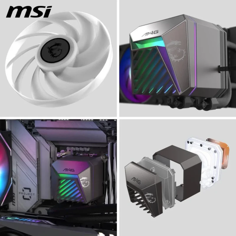 MSI MAG Coreliquid A15 240 Black- AIO ARGB Liquid Cooling - 240mm Radiator - Dual 120mm ARGB PWM Fans - EZ Connect - Uni Bracket - LGA 1700/1851/AM5/AM4 Compatible - Image 3