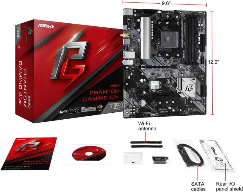 ASRock B550 Phantom Gaming 4/ac AM4 AMD B550 ATX AMD Motherboard - Image 9