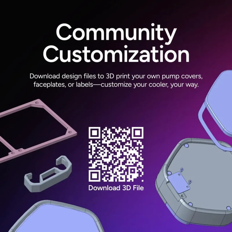 Cooler Master Atmos II 360 White VRM Fan FreeForm 2.0  AIO CPU Liquid Cooler, VRM Fan, Dual Chamber Pump, 400mm Tubing, SickleFlow Edge 360 ARGB PWM, R9|Ultra 9, AMD Ryzen AM5, Intel LGA 1851 Platform - Image 4