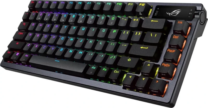 ASUS ROG Azoth 75 Wireless DIY Custom Gaming Keyboard, OLED display, Gasket-Mount, Three-Layer Dampening, Hot-Swappable Pre-lubed ROG NX Snow Switches & Keyboard Stabilizers, PBT Keycaps, RGB - Image 2
