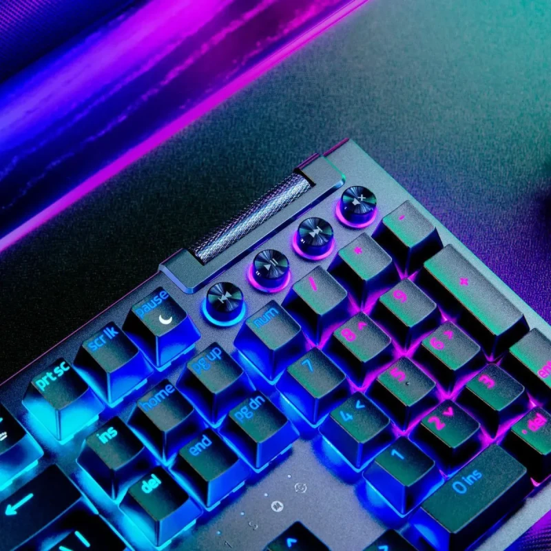 Razer BlackWidow V4 Pro Wired Mechanical Gaming Keyboard - Green Switches (Tactile & Clicky), Doubleshot ABS Keycaps, Command Dial, Chroma RGB, Magnetic Wrist Rest, Snap Tap - Black - Image 9