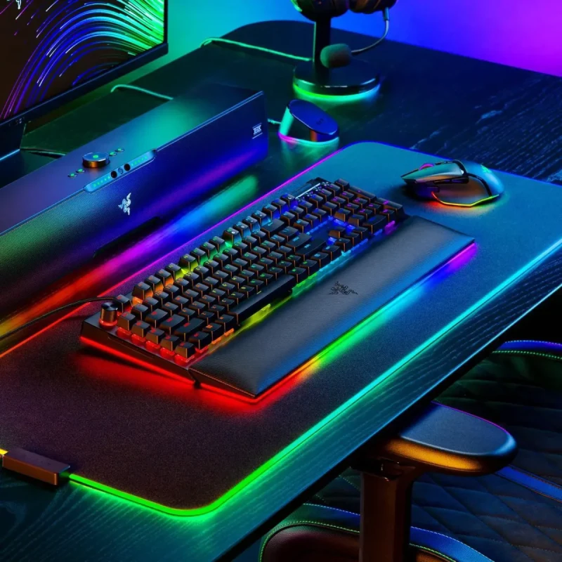 Razer BlackWidow V4 Pro Wired Mechanical Gaming Keyboard - Green Switches (Tactile & Clicky), Doubleshot ABS Keycaps, Command Dial, Chroma RGB, Magnetic Wrist Rest, Snap Tap - Black - Image 11