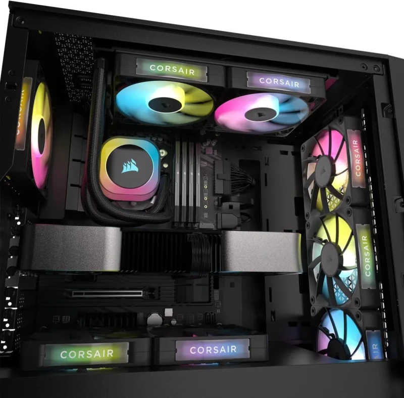 CORSAIR iCUE Link RX120 RGB 120mm PWM Fan - Magnetic Dome Bearing - Single Fan - Black - Image 7