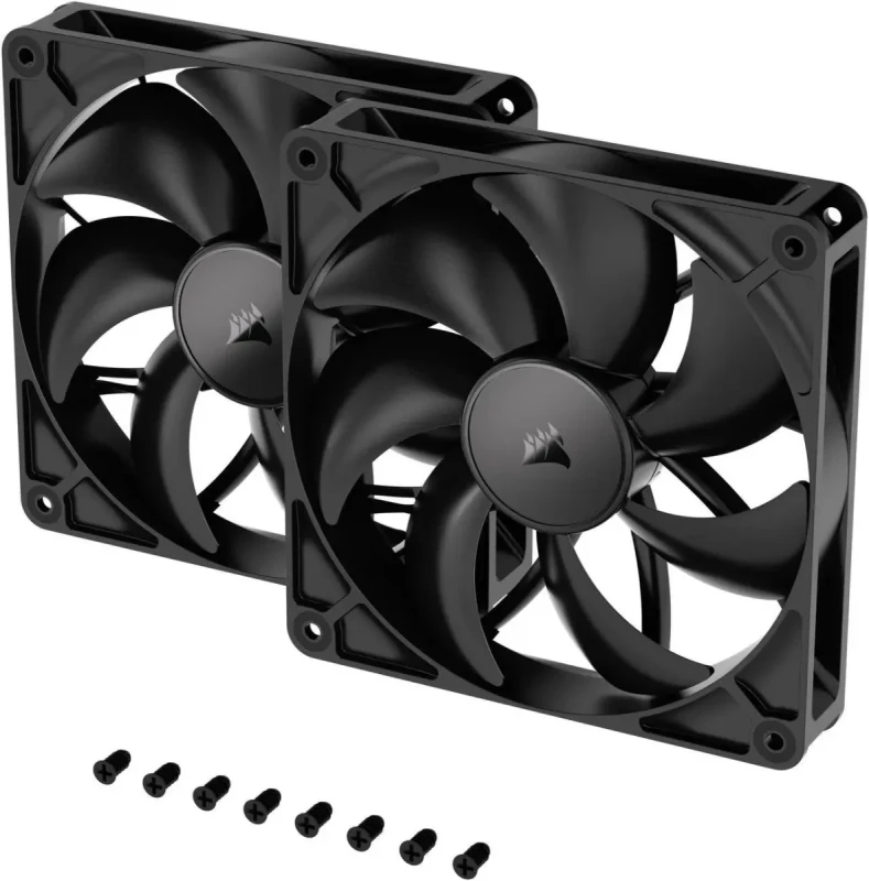 CORSAIR RS140 PWM 140mm Fans Dual Pack - Simplified Control - Daisy-Chain 4-Pin PWM Connection - Concentrated AirGuide Cooling - Magnetic Dome Bearing - Image 2
