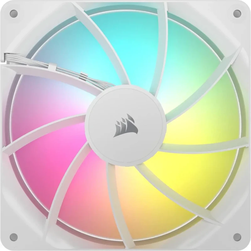 CORSAIR RS140 ARGB PWM 140mm Fan - White - Simplified Control - Daisy-Chain 4-Pin PWM and +5V ARGB Connections - Concentrated AirGuide Cooling - Magnetic Dome Bearing - Image 2