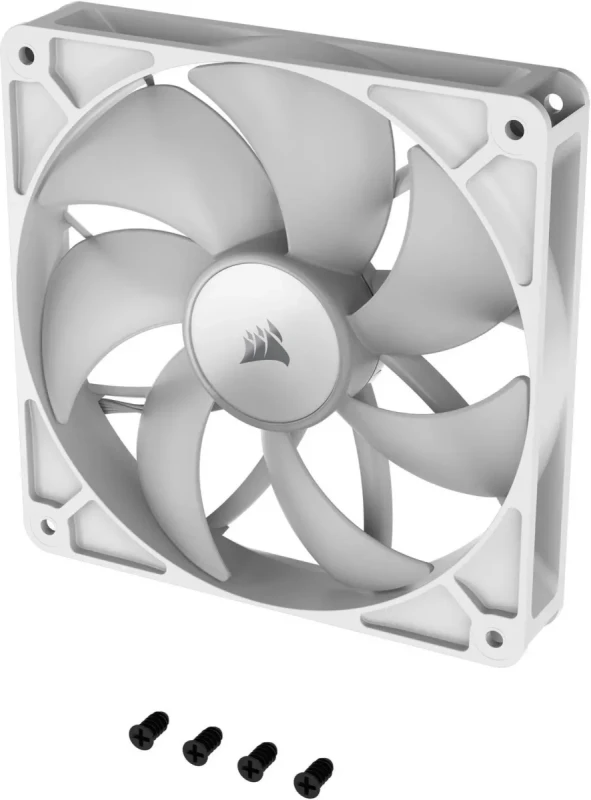 CORSAIR RS140 ARGB PWM 140mm Fan - White - Simplified Control - Daisy-Chain 4-Pin PWM and +5V ARGB Connections - Concentrated AirGuide Cooling - Magnetic Dome Bearing - Image 9