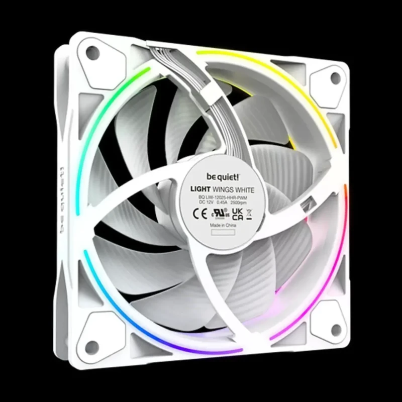 be quiet! Light Wings White 120mm PWM Triple Pack High Speed Premium ARGB Low Noise Cooling Fan | 4-Pin | BL101 - Image 2