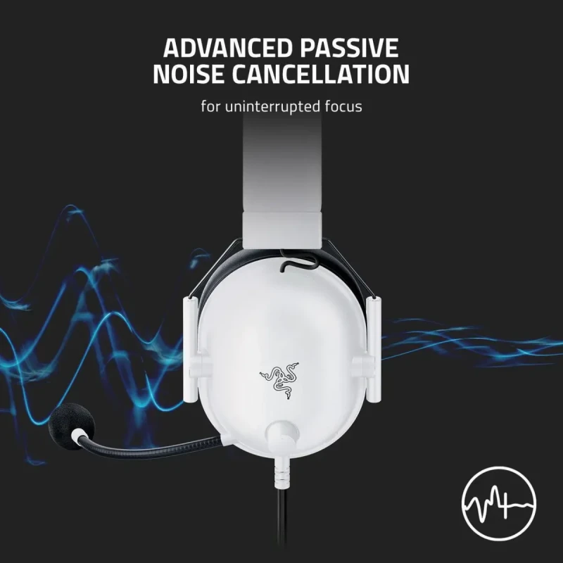 Razer BlackShark V2 X Gaming Headset: 7.1 Surround Sound - 50mm Drivers - Memory Foam Cushion - for PC, PS4, PS5, Switch, Xbox One, Xbox Series X|S, Mobile - 3.5mm Audio Jack – White - Image 7