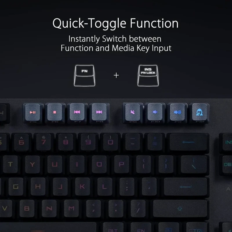 ASUS ROG Strix Scope RX TKL Wireless Deluxe - 80% Gaming Keyboard, Tri-Mode Connectivity (2.4GHz RF, Bluetooth, Wired), ROG RX Red Optical Mechanical Switches, PBT Keycaps, RGB, Wrist Rest, Black - Image 8