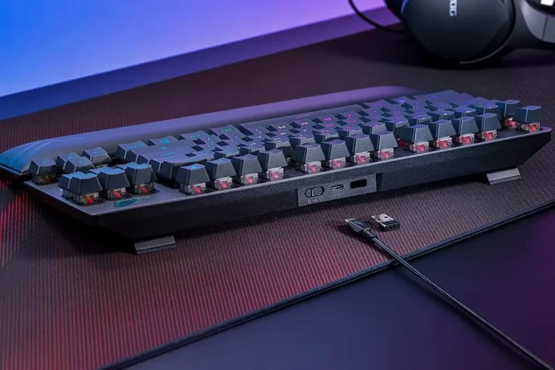 ASUS ROG Strix Scope RX TKL Wireless Deluxe - 80% Gaming Keyboard, Tri-Mode Connectivity (2.4GHz RF, Bluetooth, Wired), ROG RX Red Optical Mechanical Switches, PBT Keycaps, RGB, Wrist Rest, Black - Image 10
