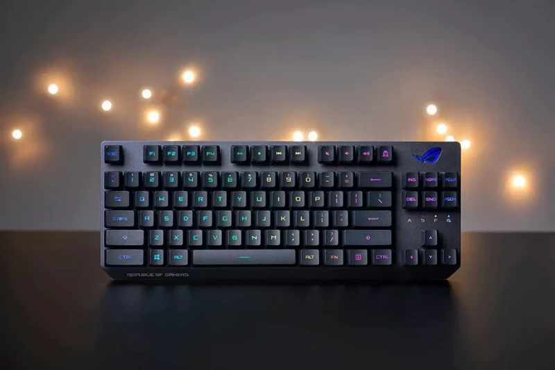 ASUS ROG Strix Scope RX TKL Wireless Deluxe - 80% Gaming Keyboard, Tri-Mode Connectivity (2.4GHz RF, Bluetooth, Wired), ROG RX Red Optical Mechanical Switches, PBT Keycaps, RGB, Wrist Rest, Black - Image 11